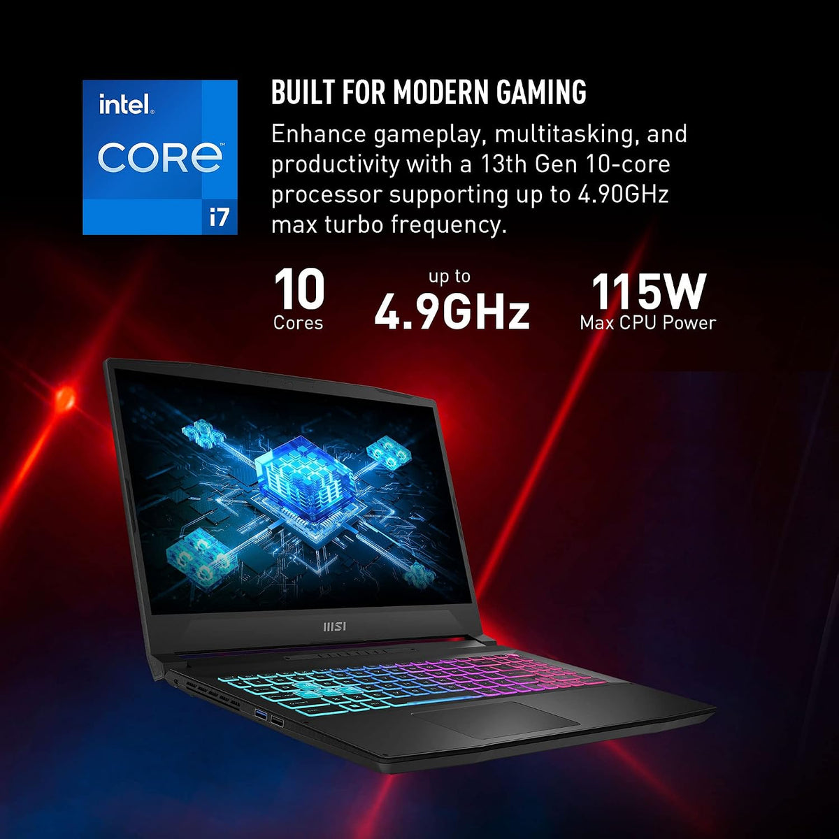 msi Katana 17 Gaming Laptop: 13th Gen Intel Core i7, GeForce RTX 4060, 17.3' 144Hz FHD Display, 32GB DDR5, 1TB NVMe SSD, USB-Type C, Cooler Boost 5, Win11 Home: Black B13VFK-835US