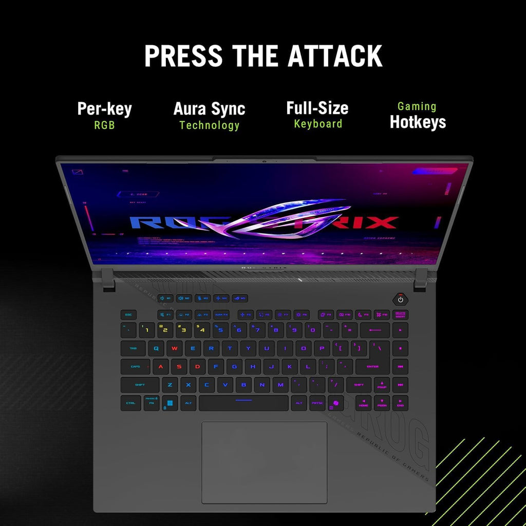 ASUS ROG Strix-G16 Gaming Laptop - AMD Ryzen 9 8940HX (Up to 5.3 GHz), NVIDIA GeForce RTX 5070 Ti, 16' 165Hz 300 nits Display, 32GB DDR5 RAM, 1TB SSD, WiFi 6E, Backlit KB, Win11 Pro, with Accessories