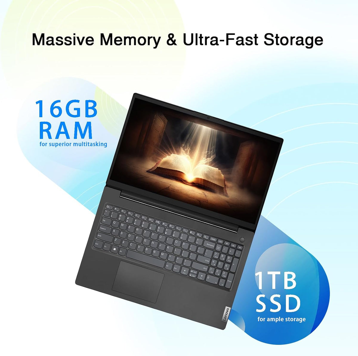 Lenovo V15 Business Laptop | Intel 4-core Processor | Intel UHD Graphics | 15.6' FHD (1920 x 1080) | 16GB RAM | 1TB SSD | Ethernet RJ-45 | Military Durability | Windows 11 Pro