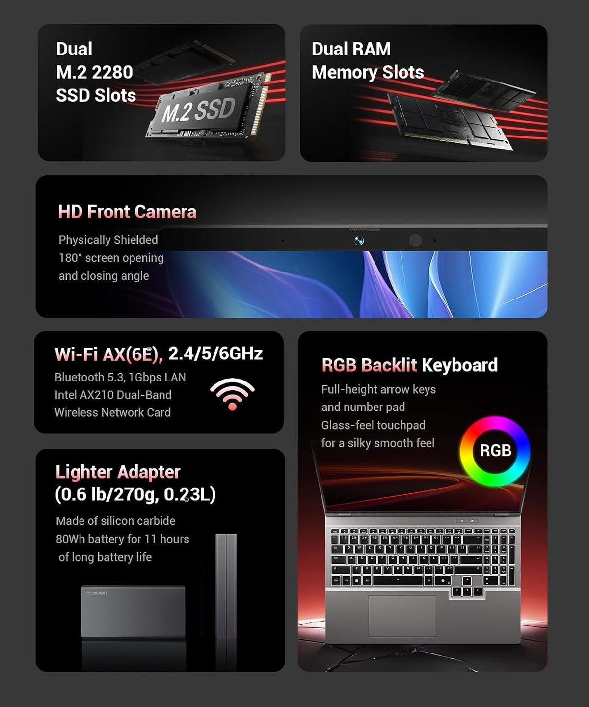 Gaming Laptop RTX 5060, 2560x1600 16in 240Hz 2.5K QHD+, AMD Ryzen 7 H 255 Processor (8C/16T, 4.9GHz), 8GB GDDR7 VRAM, 16GB DDR5 512GB SSD (96GB RAM Expandable), Backlit Keyboard, Metal Design
