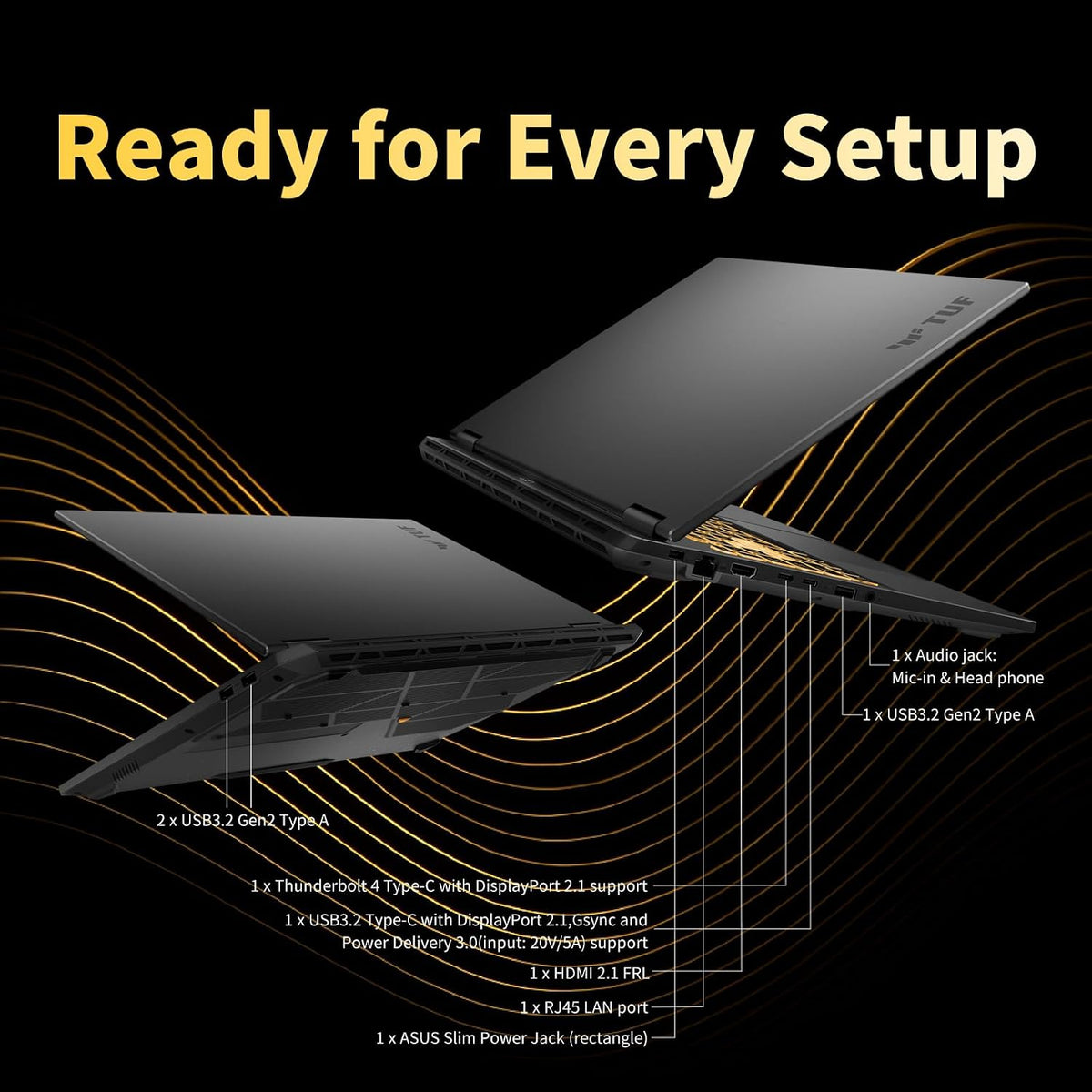 ASUS 2025 TUF-F16 Gaming Laptop | Intel 16 Core i7-14650HX | NVIDIA GeForce RTX 5060| 16' FHD+ 165Hz Display 300 nits | Windows 11 Pro | WiFi 6E | 32GB DDR5 RAM, 2TB SSD | Backlit Keyboard