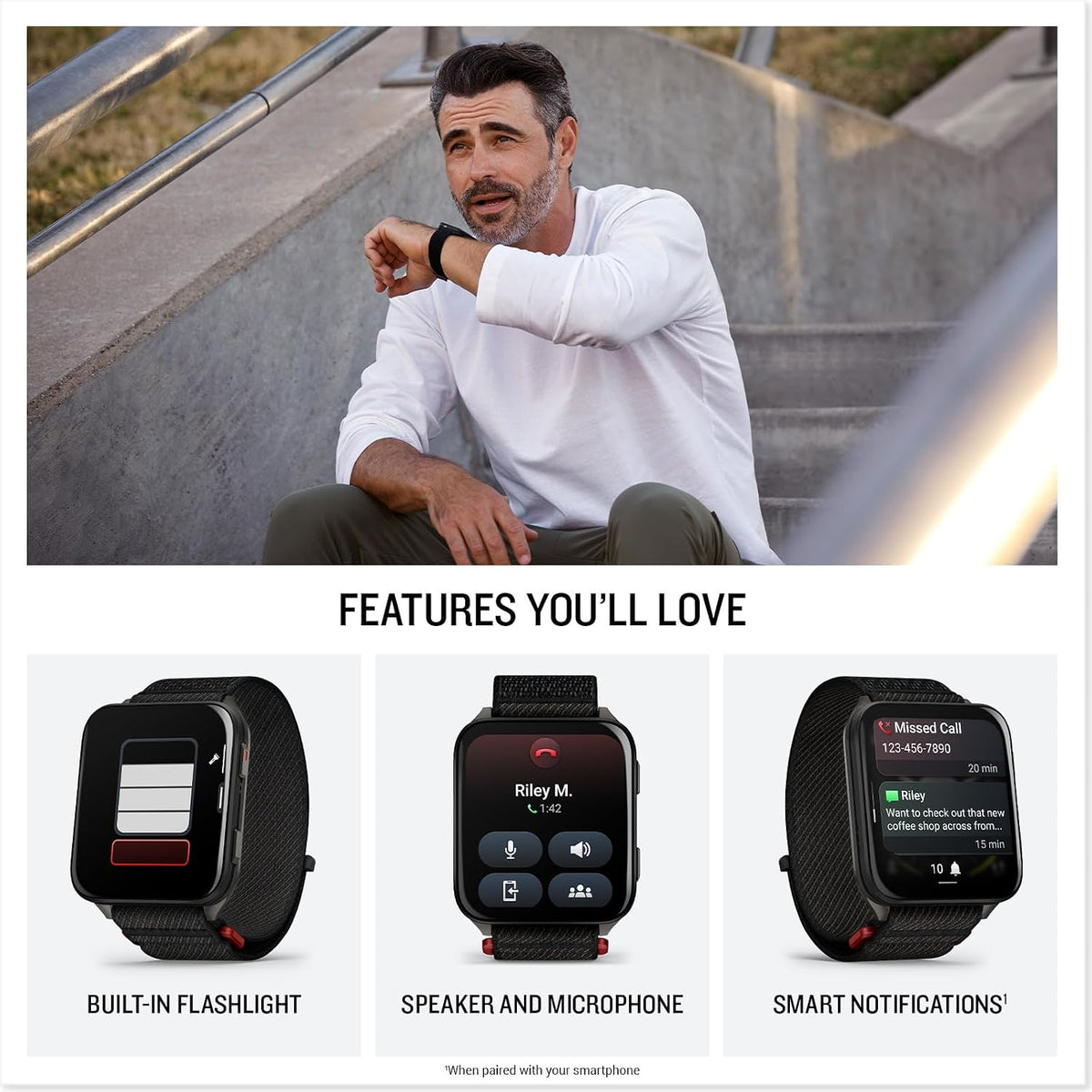 Garmin® Venu® X1, Thin and Lightweight GPS Smartwatch, AMOLED Display, Advanced Health and Fitness Features, Black with Slate Titanium Caseback and ComfortFit Nylon Band