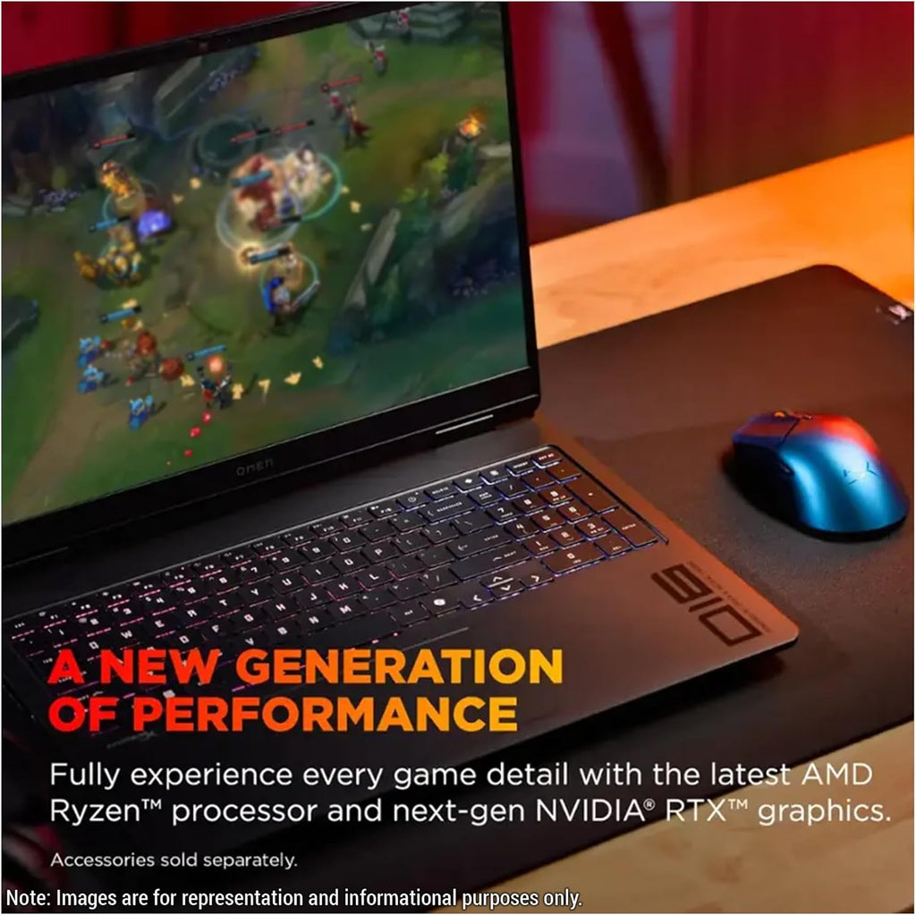 HP OMEN Gaming Laptop, AMD Ryzen 9-8940HX, 32 GB DDR5 RAM, 2 TB PCIe SSD, 16' 2K (1920x1200) 144Hz Display, Nvidia G-Force RTX 5060, Backlit Keyboard, W11 Pro, Shadow Black