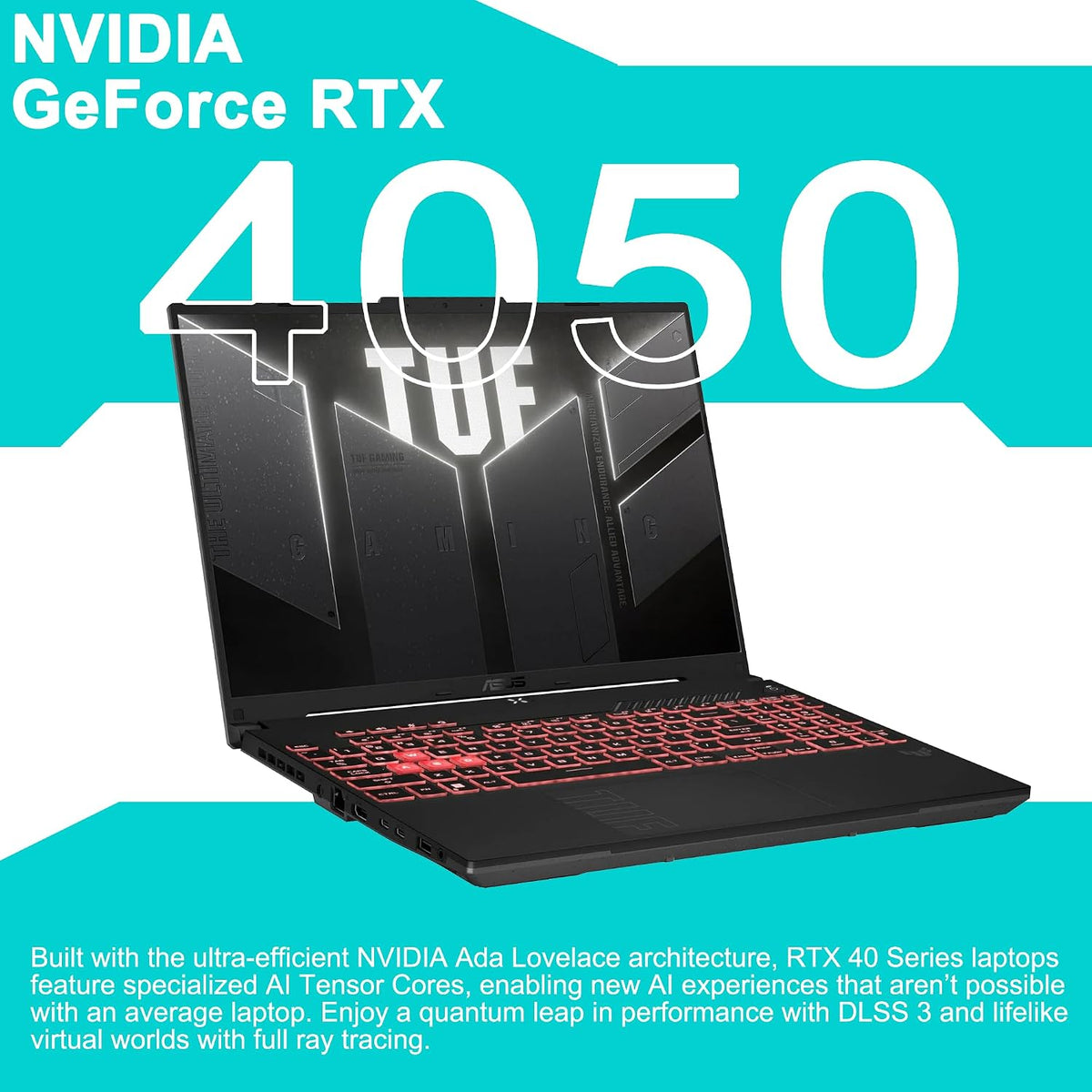 ASUS TUF Gaming A16 Laptop 16' WUXGA IPS 144Hz AMD 6-core Ryzen 7 7445HS 16GB DDR5 512GB SSD NVIDIA GeForce RTX 4050 (Up to 194 AI Tops) RGB Backlit USB4 Two-Way AI Noise Cancelation Win11 w/ICP Hub