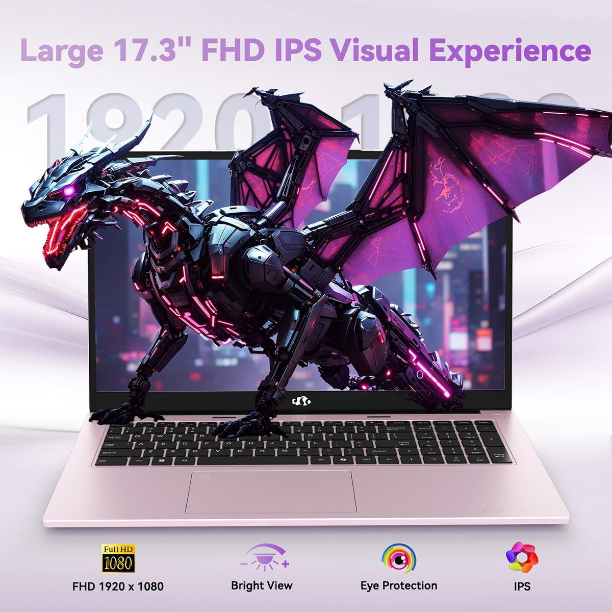 NIMO 17.3' FHD Gaming Laptop – AMD Ryzen 7 7735HS 8-Core/16-Thread, Radeon 680M Graphics, 16GB DDR5, 1TB NVMe SSD, Light Gaming & Esports Ready, Backlit Keyboard, Fingerprint Unlock, 100W PD Type-C