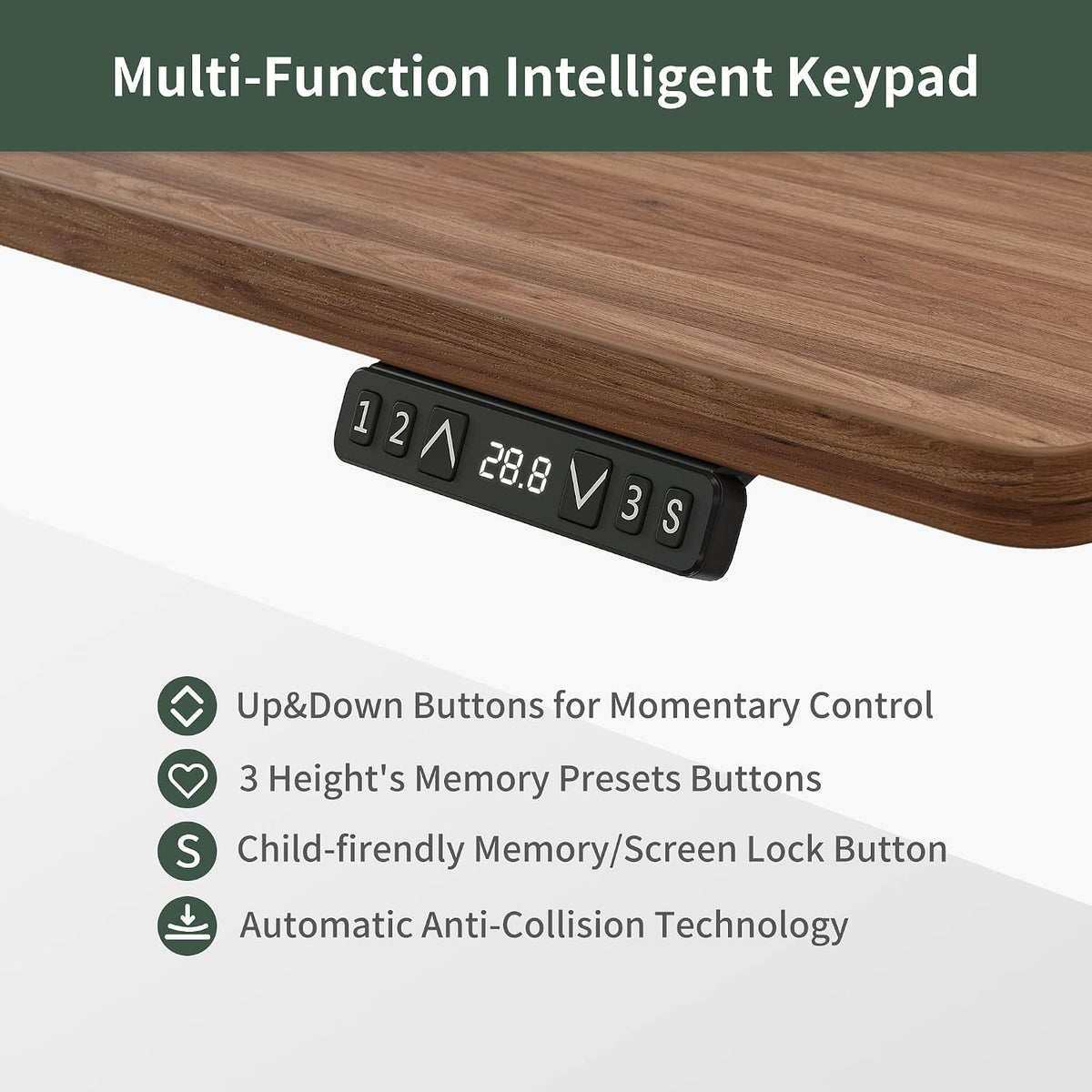 FEZIBO L Shaped Standing Desk with Arc LED & Power Outlet, Exclusive Uprated 3 Motors Support 330LBS, Electric Height Adjustable L Shaped Desk with Large Monitor Stand, for Gaming Office, Black Walnut