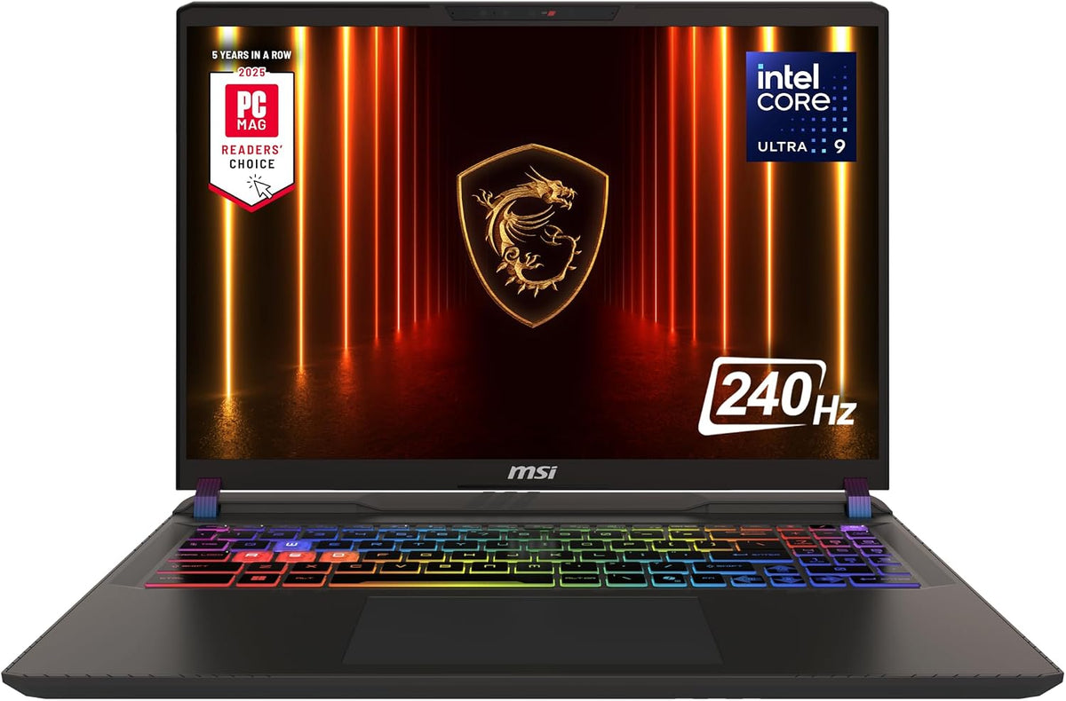 msi Vector 16 HX AI 16' 240Hz QHD+ Gaming Laptop: Intel Core Ultra 9-275HX, NVIDIA Geforce RTX 5070Ti, 16GB DDR5, 1TB NVMe SSD, Thunderbolt 5, Wi-Fi 7, Win 11 Home: Cosmo Gray A2XWHG-211US