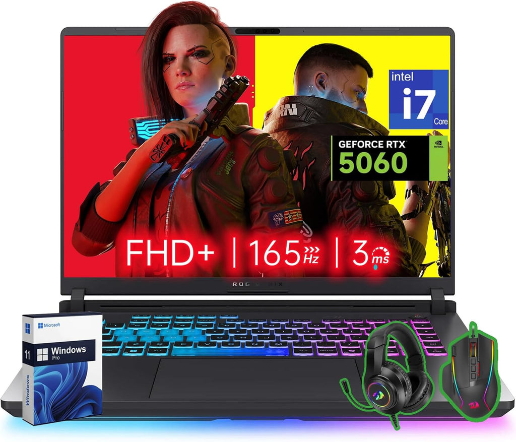 ASUS ROG Strix G16 Gaming Laptop 2025, Intel Core i7 Processor 14650HX, NVIDIA GeForce RTX 5060 GPU, 16' FHD+ 165Hz/3ms Nebula Display, 32 GB DDR5, 2 TB Gen 4 SSD, Wi-Fi 7, Windows 11 Pro, Accessories
