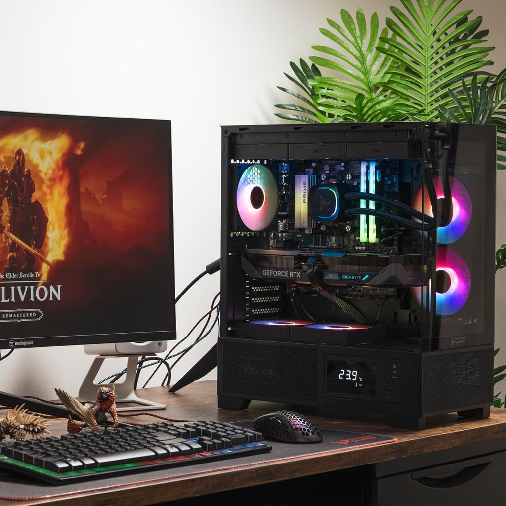 Skytech Gaming Azure 3 Plus Gaming PC, Intel i5 14400F 2.5GHz, NVIDIA RTX 5070 12GB, 1TB Gen4 NVMe SSD, 16GB DDR5 RAM 6000, 850W Gold ATX 3 PSU, 360 ARGB AIO, Wi-Fi, Win 11, Desktop