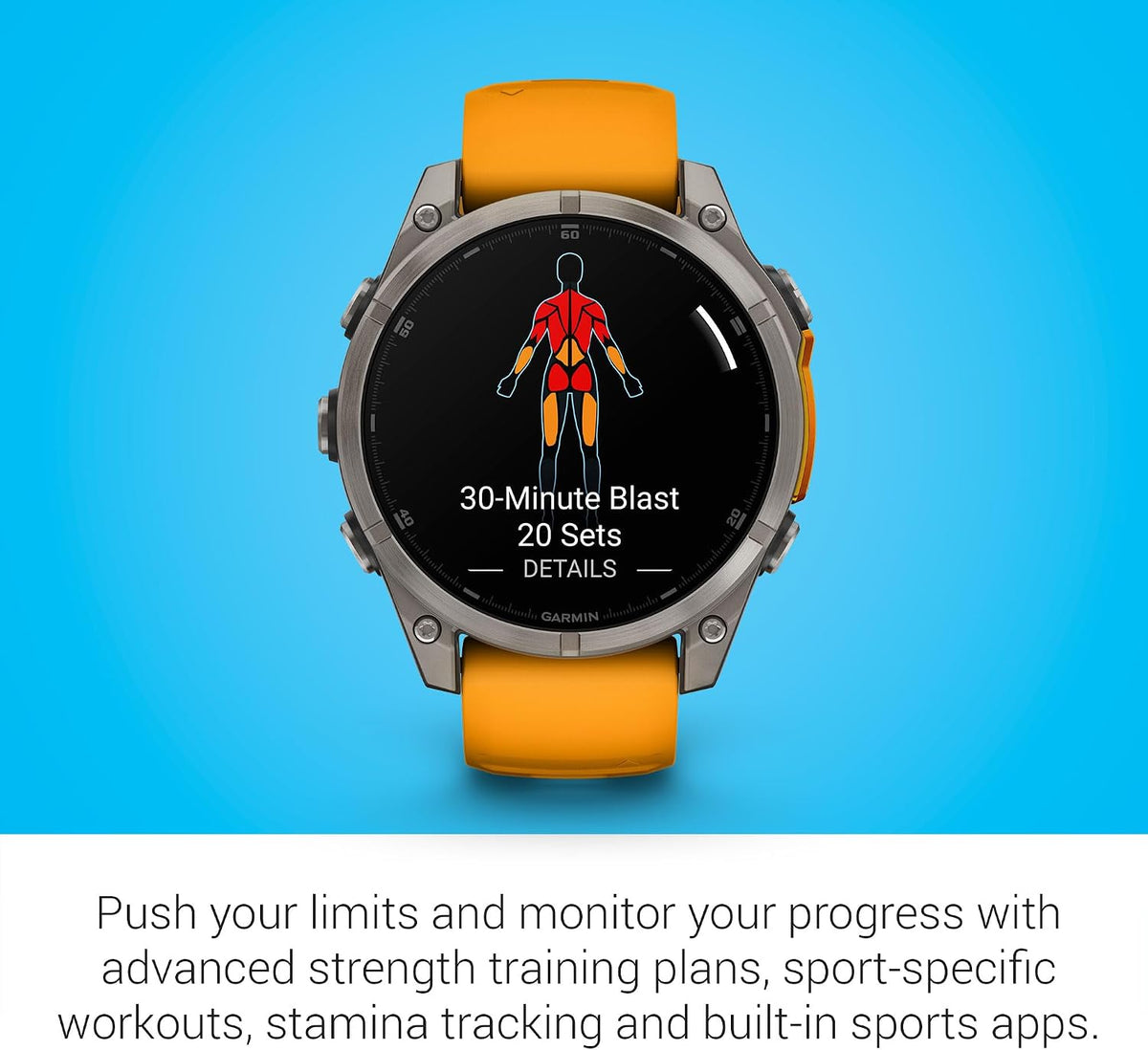 Garmin Fenix 8 Premium Multisport GPS Running Smartwatch, 47 mm | AMOLED, Dive-Rated, Built-in Flashlight | Titanium with Spark Orange/Graphite Band with Signature Series Charging Stand