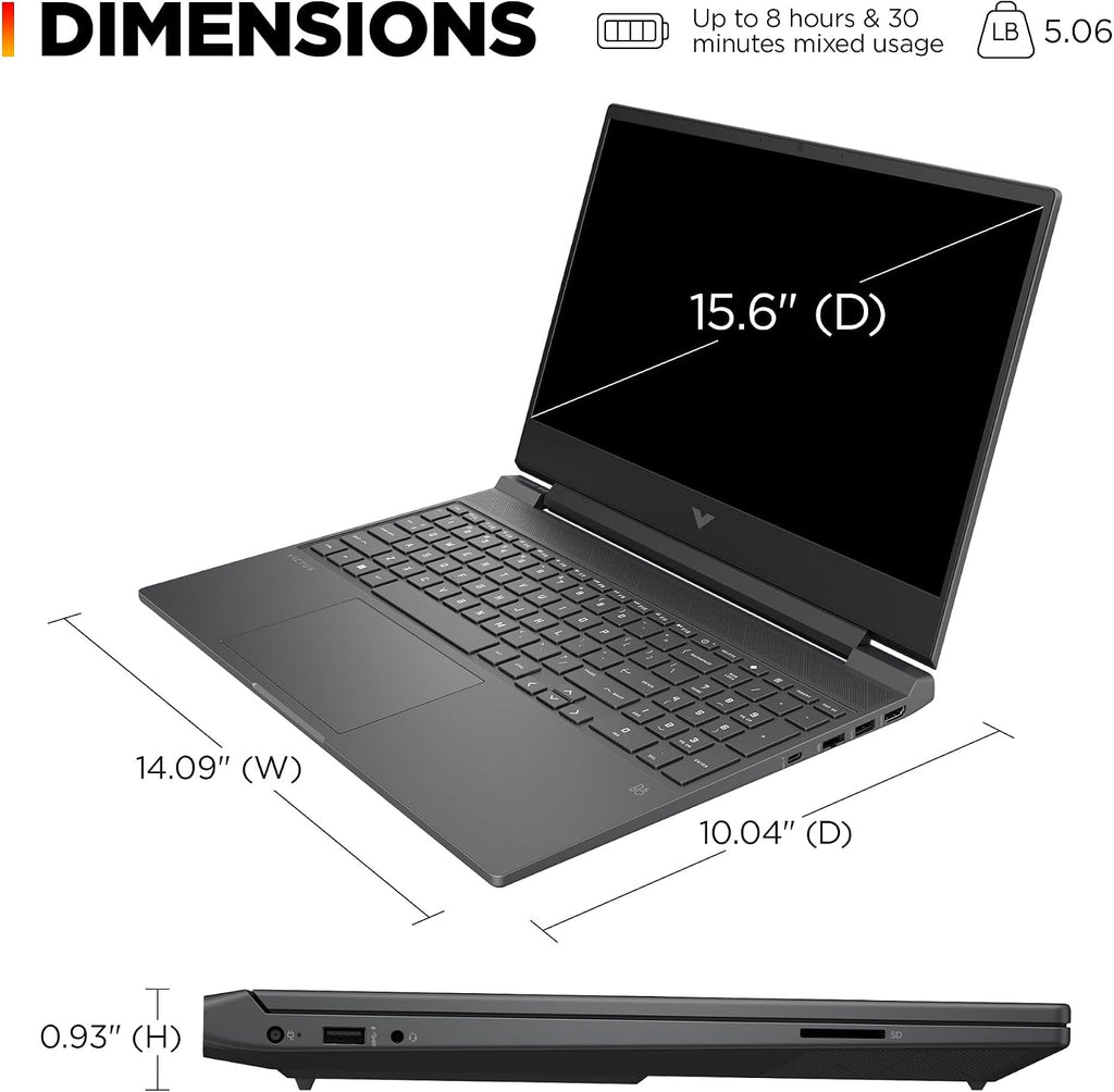 HP Victus 15.6 inch Laptop, FHD 144Hz Display, Intel Core i5-12500H, 16 GB RAM, 512 GB SSD, NVIDIA GeForce RTX 4050 GPU (6 GB Dedicated), Windows 11 Home, 15-fa1040nr (2023)