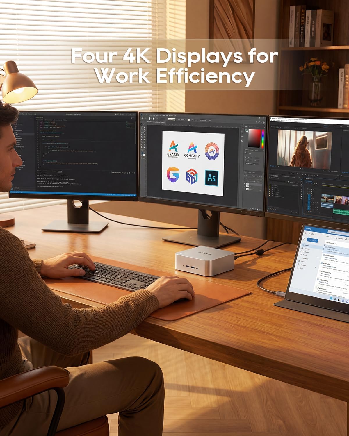 AOOSTAR MACO AMD Ryzen 7 H255 Mini PC(8C/16T, up to 4.9GHz), Support OpenClaw 24GB DDR5 1TB PCIe4.0, Radeon 780M Graphics, Support Four Display, with OCuLink Dual USB4, Dual 2.5G LAN/HDMI/WIFl6
