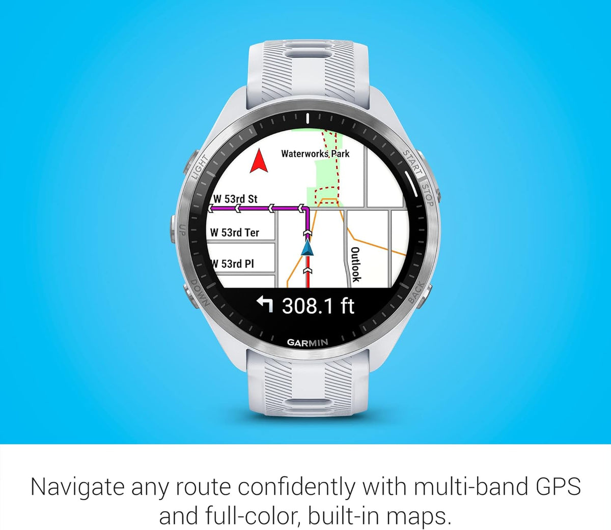 Garmin Forerunner® 965 Running Smartwatch, Colorful AMOLED Display, Training Metrics and Recovery Insights, Whitestone and Powder Gray