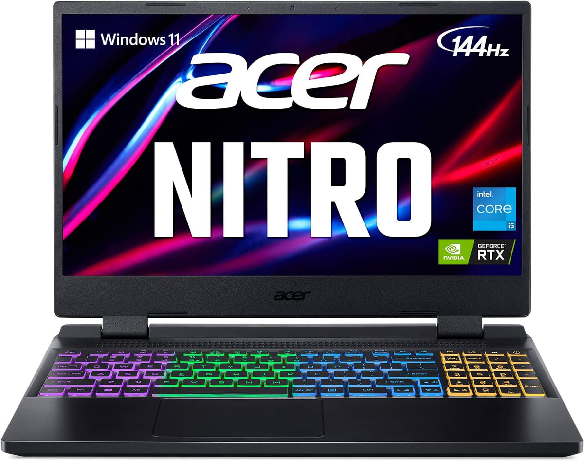 acer Nitro 5 AN515-58-527S Gaming Laptop | Intel Core i5-12500H | NVIDIA GeForce RTX 3060 Laptop GPU | 15.6' FHD 144Hz IPS Display | 16GB DDR4 | 512GB PCIe Gen 4 SSD | Killer Wi-Fi 6 | RGB Keyboard