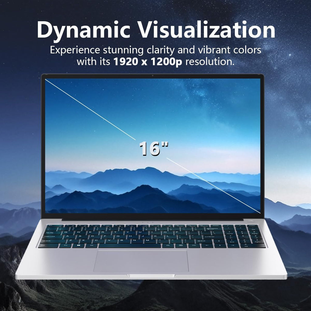 ZOLWAYTAC Gaming Laptop 16' Ultra-Slim-Intel Core i5(Up to 3.5GHz),12GB DDR4+512GB SSD,1920x1200 IPS 16:10 Display,WiF& BT,HDMI/Type-C,Aluminum Body for Working&Playing,Suited for Light Gaming,Silver