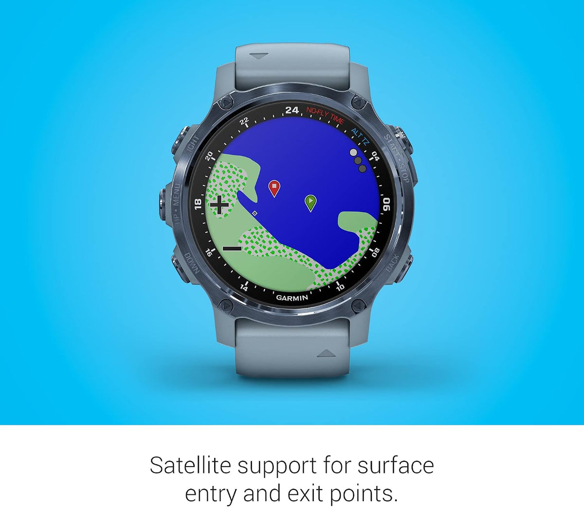 Garmin Descent Mk2S, Smaller-Sized Watch-Style Dive Computer, Multisport Training/Smart Features, Mineral Blue with Sea Foam Silicone Band, (010-02403-06)