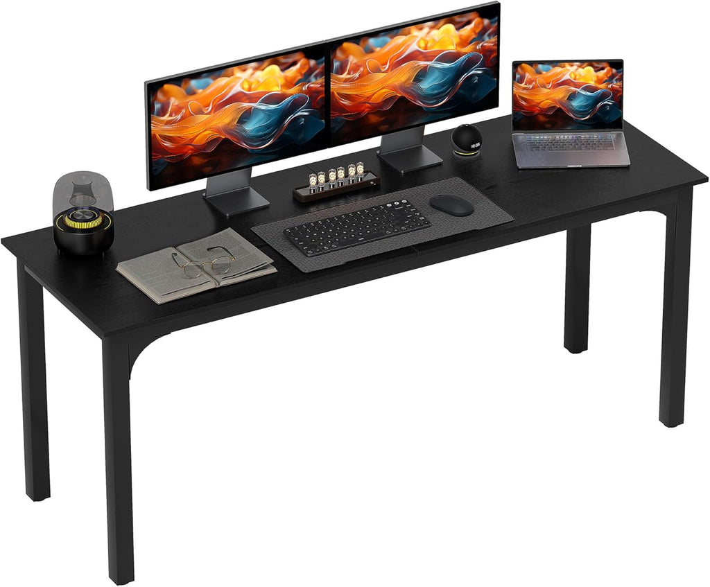 HOMCOM Modern Simple Large Computer Desk, 71' Long Home Office Desk for Two Person, Multi-Purpose Computer Table for Home Office Study, Black