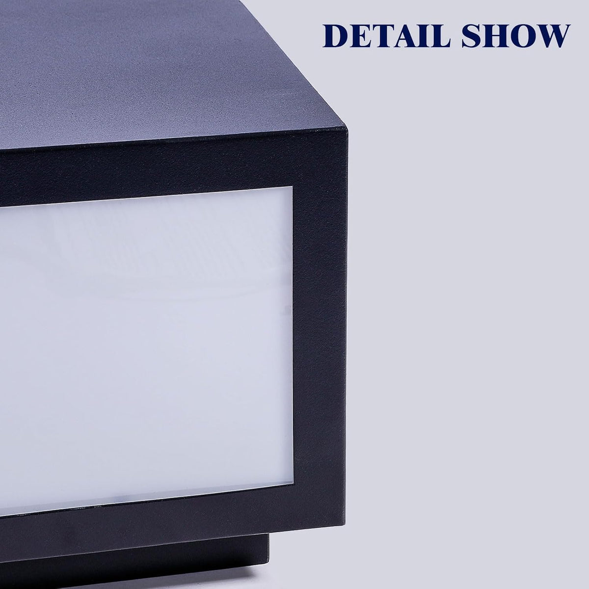 Outdoor Solar Post Light, 15.74'x15.74' Modern LED Fence Deck Cap Light Solar Column Lamp for Flat Surface Patio Garden Decoration with IP54 Waterproof E26~E27 Base