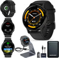 Garmin Venu 3 Running GPS Smartwatch with AMOLED Display, Advanced Health, Fitness Features, Up to 14 Day Battery Life with Signature Power Bundle | Slate with Black Silicone Band