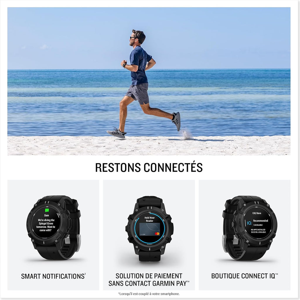 Garmin® Descent™ G2, Watch-Style Dive Computer, Bright AMOLED Display, Multiple Dive Modes, Health and Wellness Features, Black with Black Band