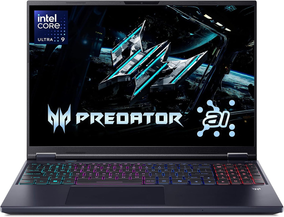 acer Predator Helios Neo 16 AI Gaming Laptop | Intel Core Ultra 9 Processor 275HX | NVIDIA GeForce RTX 5070 Ti | 16' WQXGA 240Hz G-SYNC | 16GB DDR5 | 1TB Gen 4 SSD | Killer Wi-Fi 6E | PHN16-73-92B8
