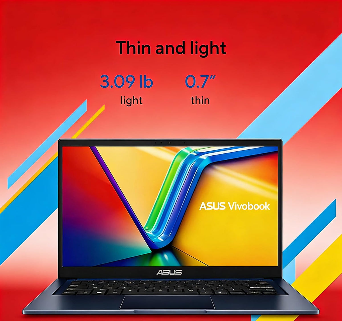 ASUS Vivobook 14' FHD Laptop for Student Business Home School, Intel 10-Core i5-1334U, 16GB RAM 512GB SSD, Numeric Keypad, Private Webcam, Windows 11