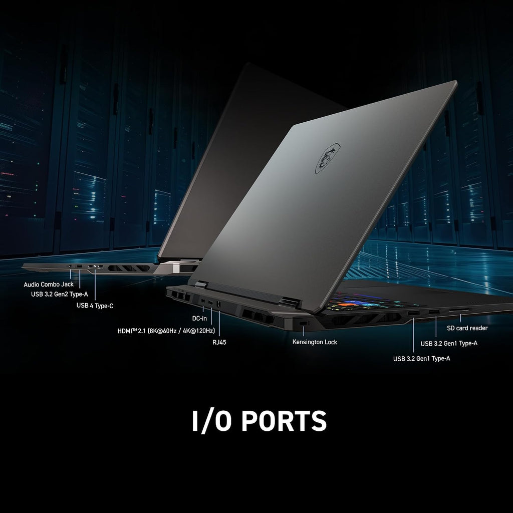 MSI Vector A18 HX 18' 240Hz QHD+ Gaming Laptop: AMD Ryzen 9-9955HX, NVIDIA Geforce RTX 5070Ti, 32GB DDR5, 2TB NVMe SSD, Type C, Wi-Fi 7, Win 11 Pro: Cosmo Gray A9WHG-074US