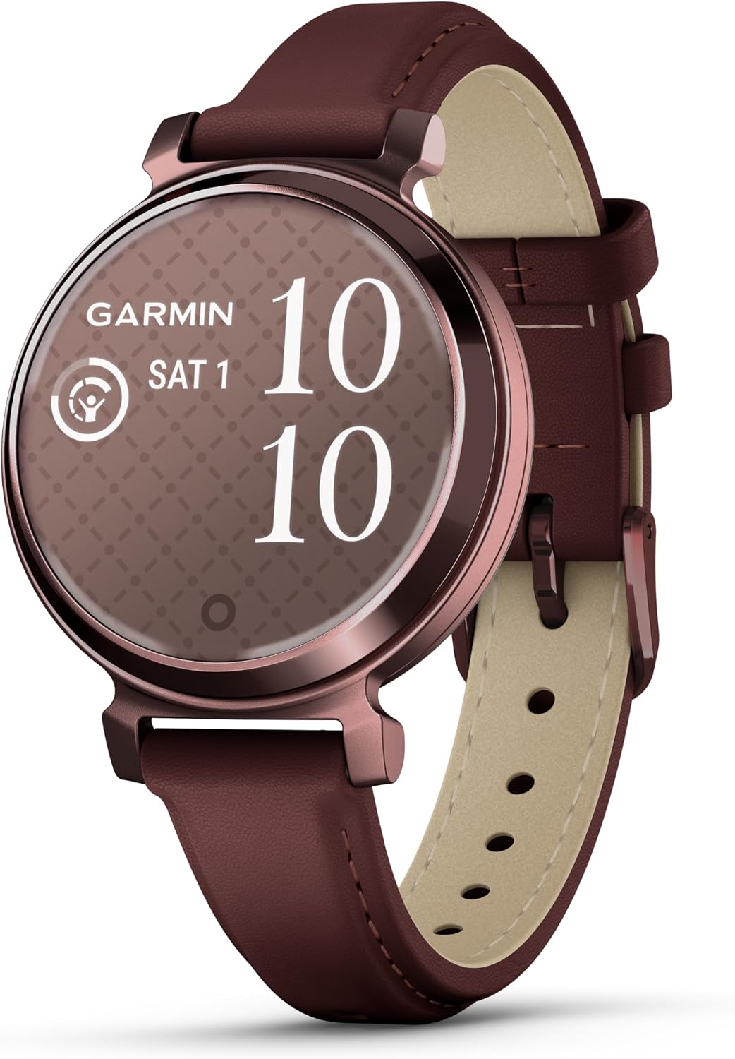 Garmin Lily 2, Small and Stylish Smartwatch, Hidden Display, Patterned Lens, Up to 5 Days Battery Life, Mulberry (Renewed)