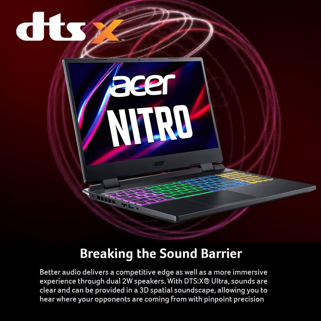 acer Nitro 5 AN515-58-725A Gaming Laptop | Intel Core i7-12700H | NVIDIA GeForce RTX 3060 Laptop GPU | 15.6' FHD 144Hz 3ms IPS Display | 16GB DDR4 | 512GB Gen 4 SSD | Killer Wi-Fi 6 | RGB Keyboard
