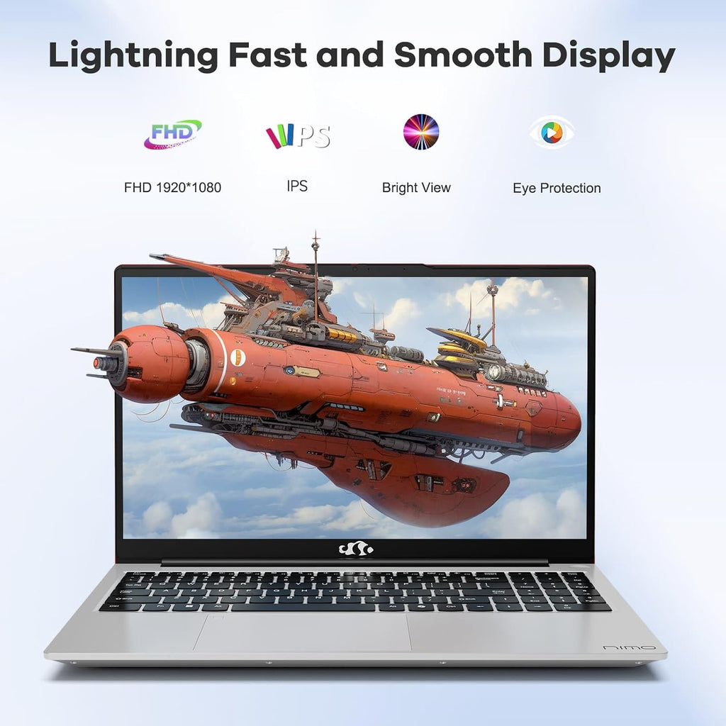 NIMO 15.6' FHD lPS-Business-Laptop, 8 Cores i5-12450H 16GB RAM 512GB SSD (Beat i7-11800H, Up to 4.4 GHz) 100W Type-C Fingerprint Backlit Keyboard WiFi-6, for Home and Student