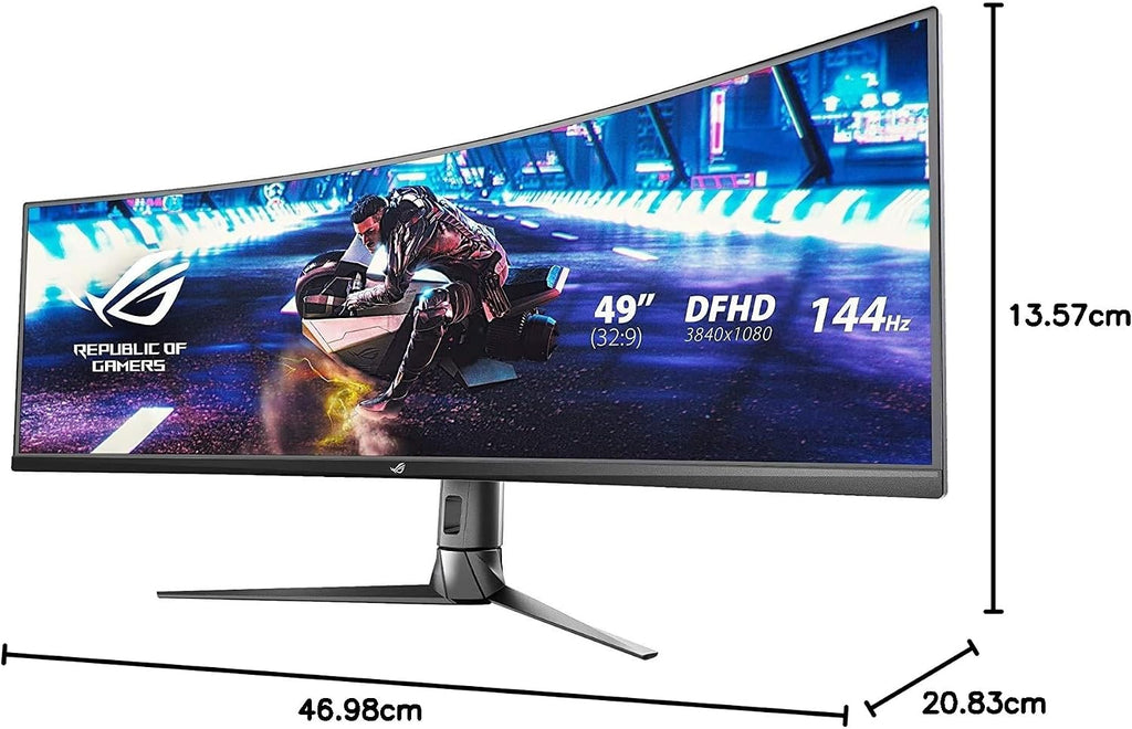 ASUS ROG Strix XG49VQ 49' Curved Gaming FreeSync Monitor 144Hz Dual Full HD HDR Eye Care with DP HDMI Black