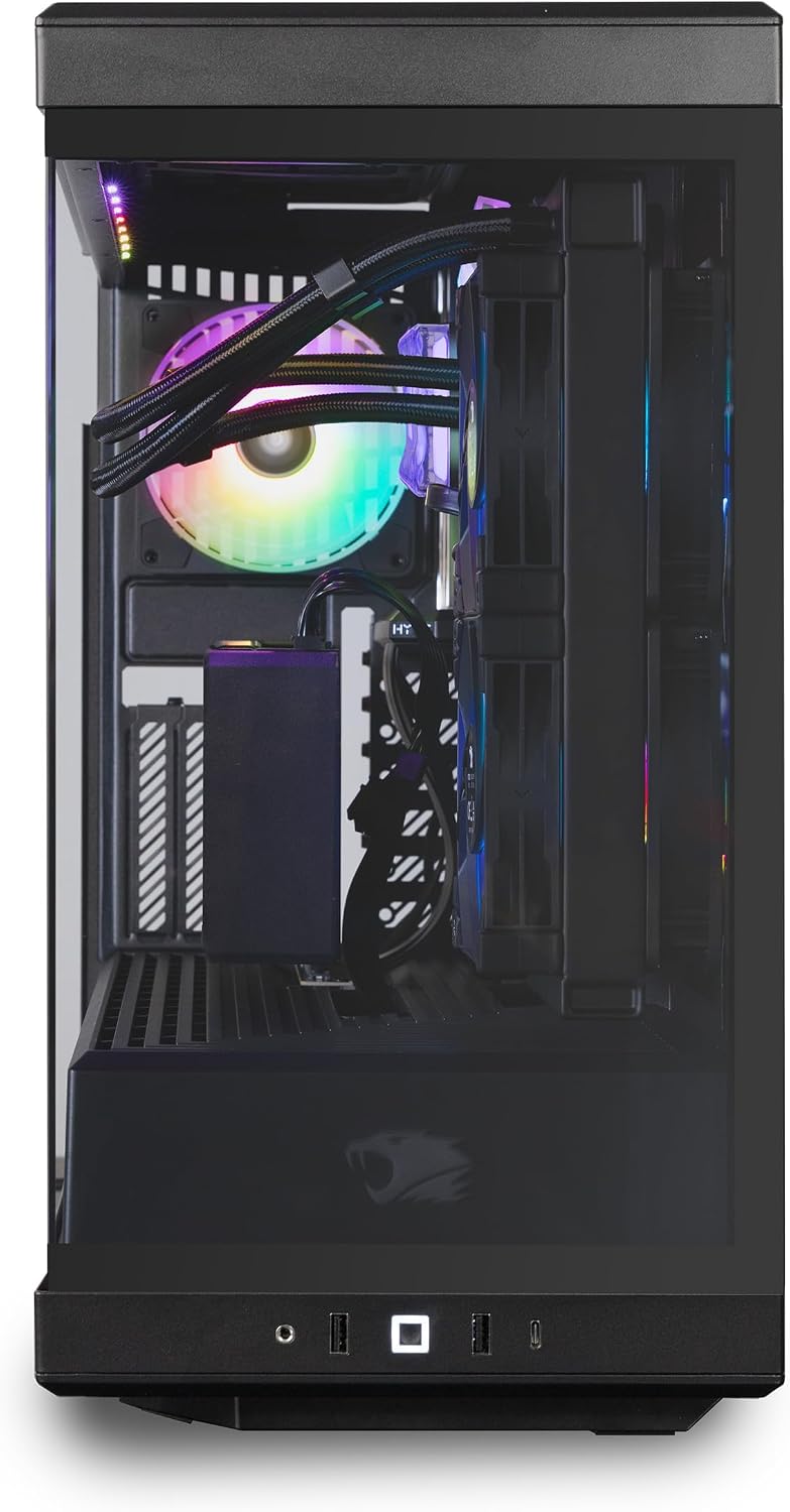 iBUYPOWER Y40 PRO Black Gaming PC Desktop Computer AMD Ryzen 7 7800X3D CPU, NVIDIA GeForce RTX 5070Ti 16GB GPU, 32GB DDR5 RGB 5200MHz RAM, 2TB NVMe SSD, Windows 11 Home, Keyboard, Mouse - Y40BA7N57T01
