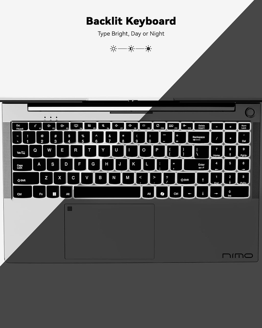NIMO 15.6'' FHD IPS Student-Laptop-Computer - 16GB RAM 512GB SSD, AMD Ryzen 5(Beat i5-1135G7, 4 Cores Up to 3.7GHz), 65W Type-C, 2 Years Warranty, Fingerprint, Backlit Keyboard, Wi-Fi 5, BT5.2
