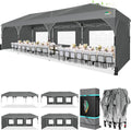 COBIZI 10x30 Party Tent: 10x30 Pop Up Canopy with Wheeled Bag - Tents for Parties with Patented Center-Lock Tech, 420D Waterproof Fabric, Easy Setup Canopy Tent with Removable Sidewalls, (Gray)