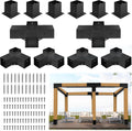 JEXALINE Aluminum Pergola Kit for 4'x4' Lumber, Heavy Duty Pergola Brackets with 3-Way & 4-Way Corner Brackets, DIY Gazebo Kit for Outdoor Patio Backyard Garden, Fits Actual 3.6' x 3.6' Wood