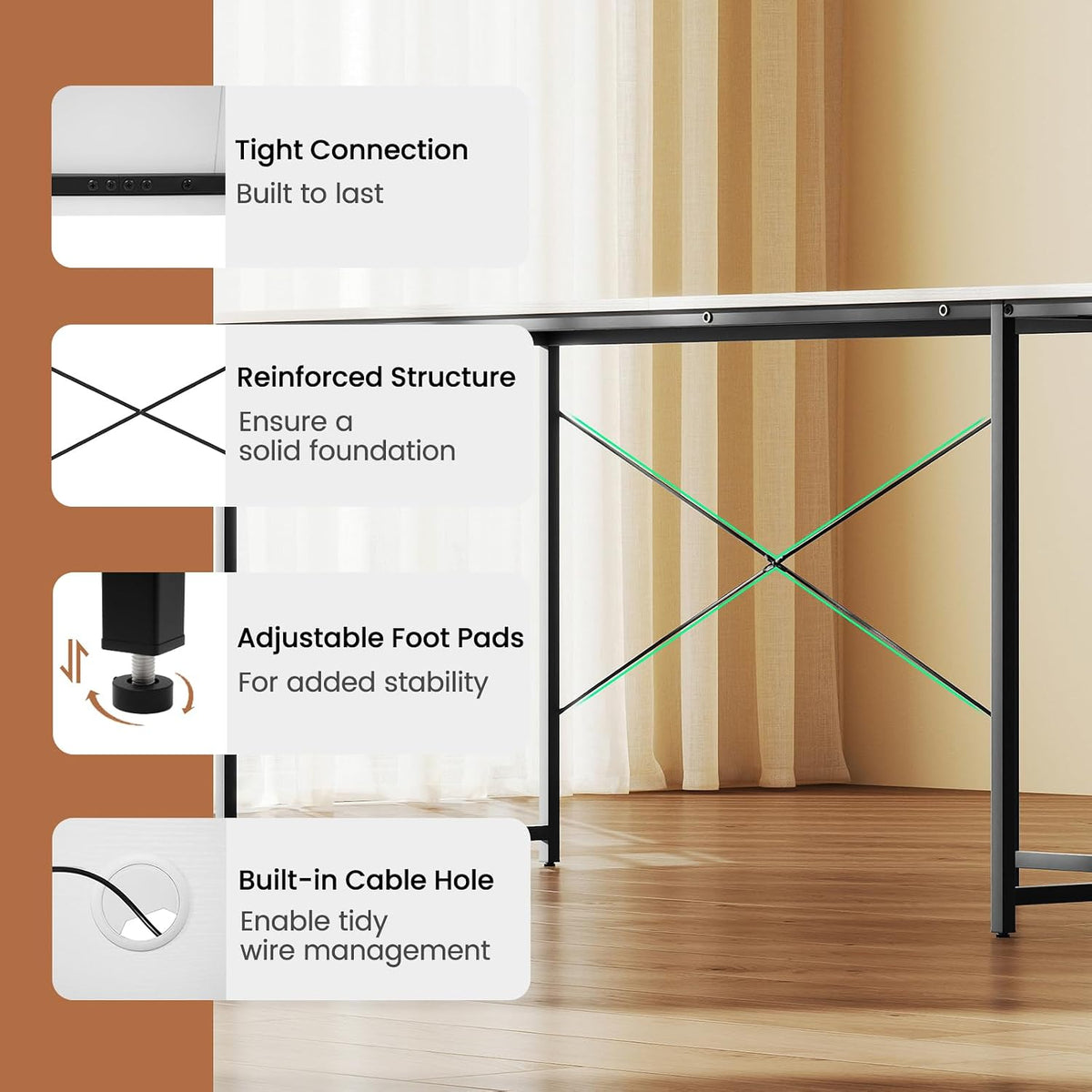Tangkula L-Shaped Computer Desk with Power Outlets, 95' Long 2-Person Desk with Monitor Shelf, Modern Corner Desk Gaming Table with USB Ports for Home Office