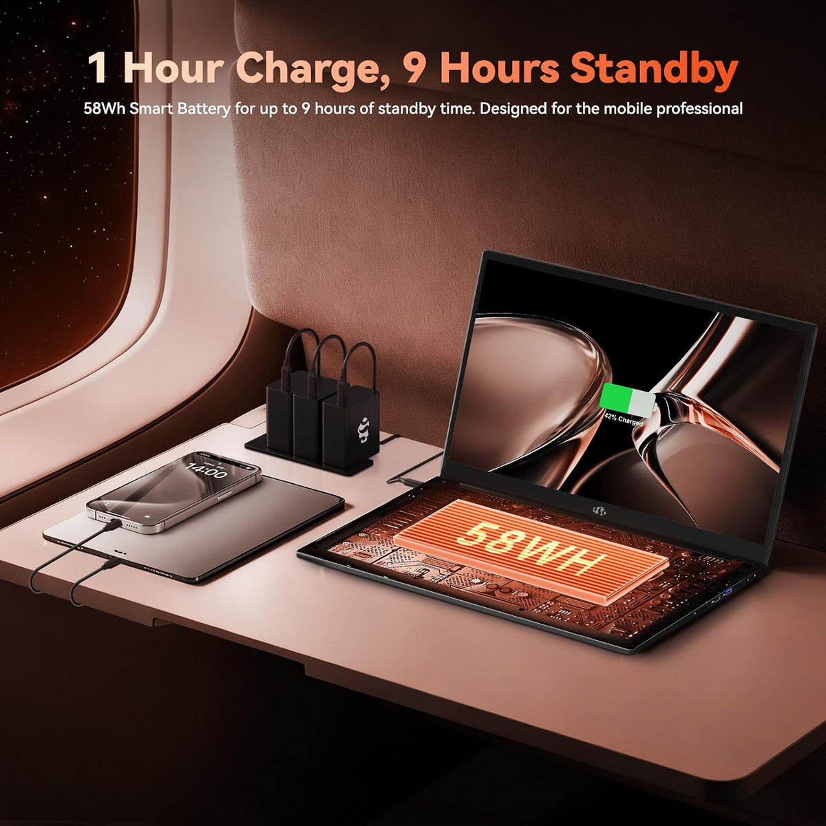 NIMO 17.3' FHD Gaming Laptop – AMD Ryzen 7 7735HS 8-Core/16-Thread, Radeon 680M Graphics, 16GB DDR5, 1TB NVMe SSD, Light Gaming & Esports Ready, Backlit Keyboard, Fingerprint Unlock, 100W PD Type-C