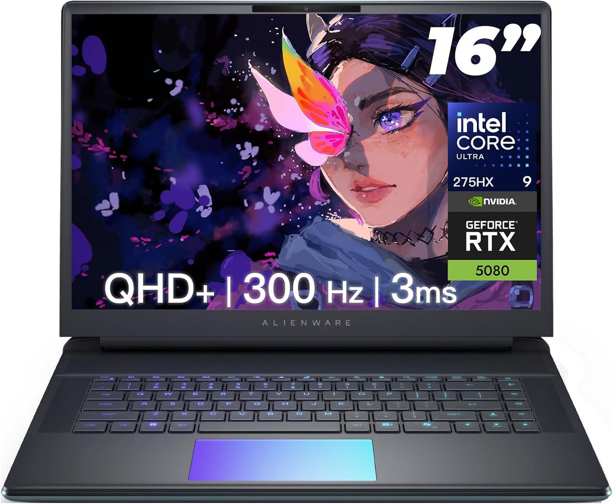 Alienware 16 Area-51 Gaming Laptop - GeForce RTX 5080 16GB GDDR7• Ultra 9 275HX (24•Core• Up to 5.4GHz)• 16' QHD+ 240Hz• Backlit KB• Windows 11 Pro• w/Office License & CD/DVD Drive(32GB DDR5• 2TB SSD)