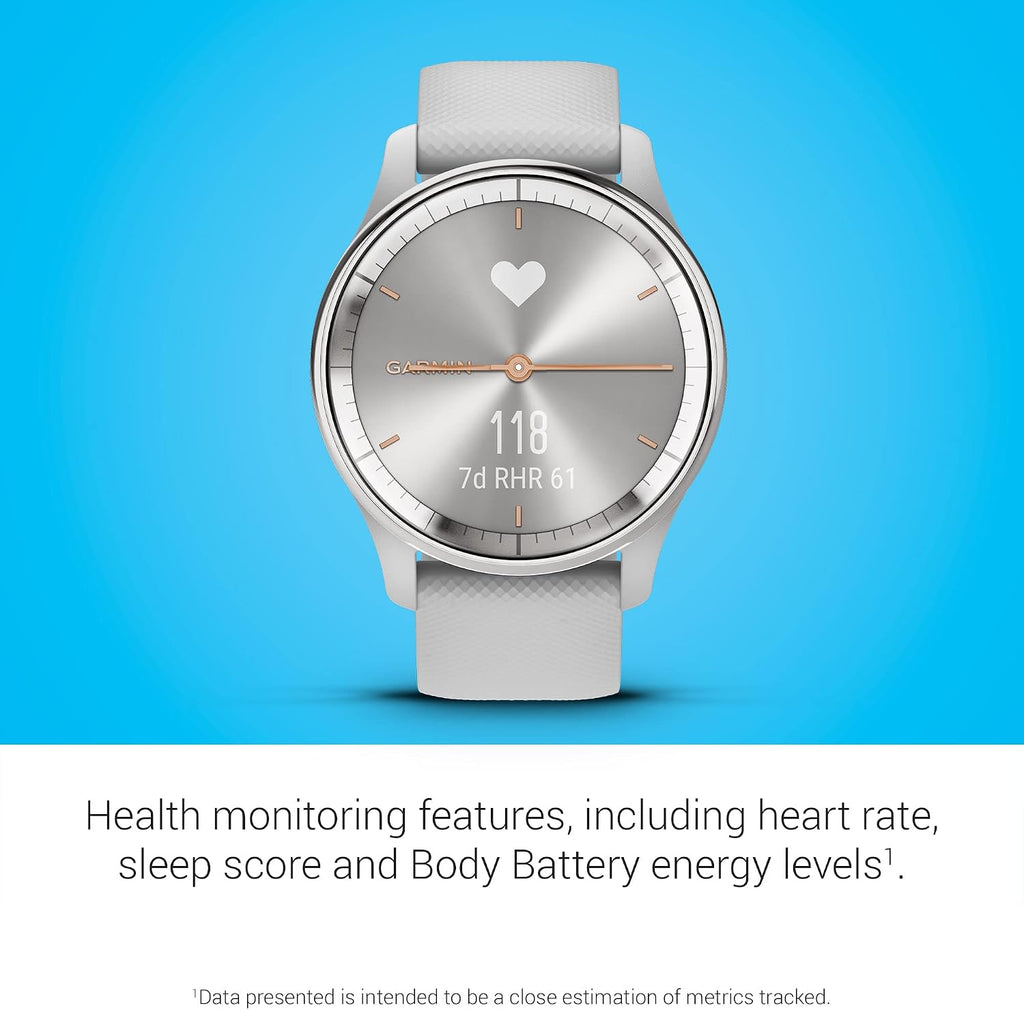 Garmin vívomove Trend, Stylish Hybrid Smartwatch, Long-Lasting Battery Life, Dynamic Watch Hands and Touchscreen Display, Mist Gray