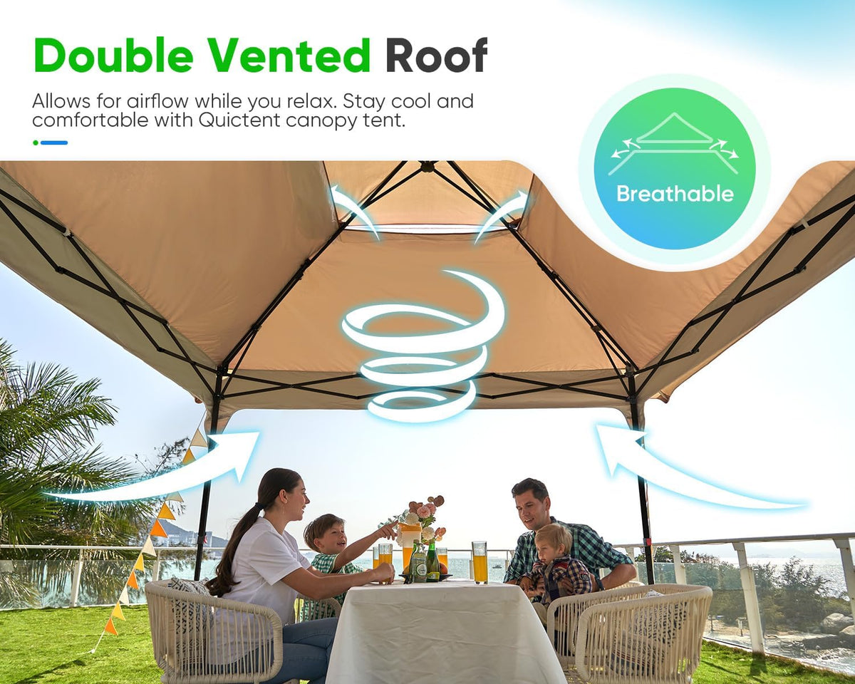 Quictent 12'x12' Pop up Gazebo Canopy Tent, One Person Set up Portable Instant Folding Shelter, Outdoor Canopy Tent with Extra Shade for Backyard, Patio, Party