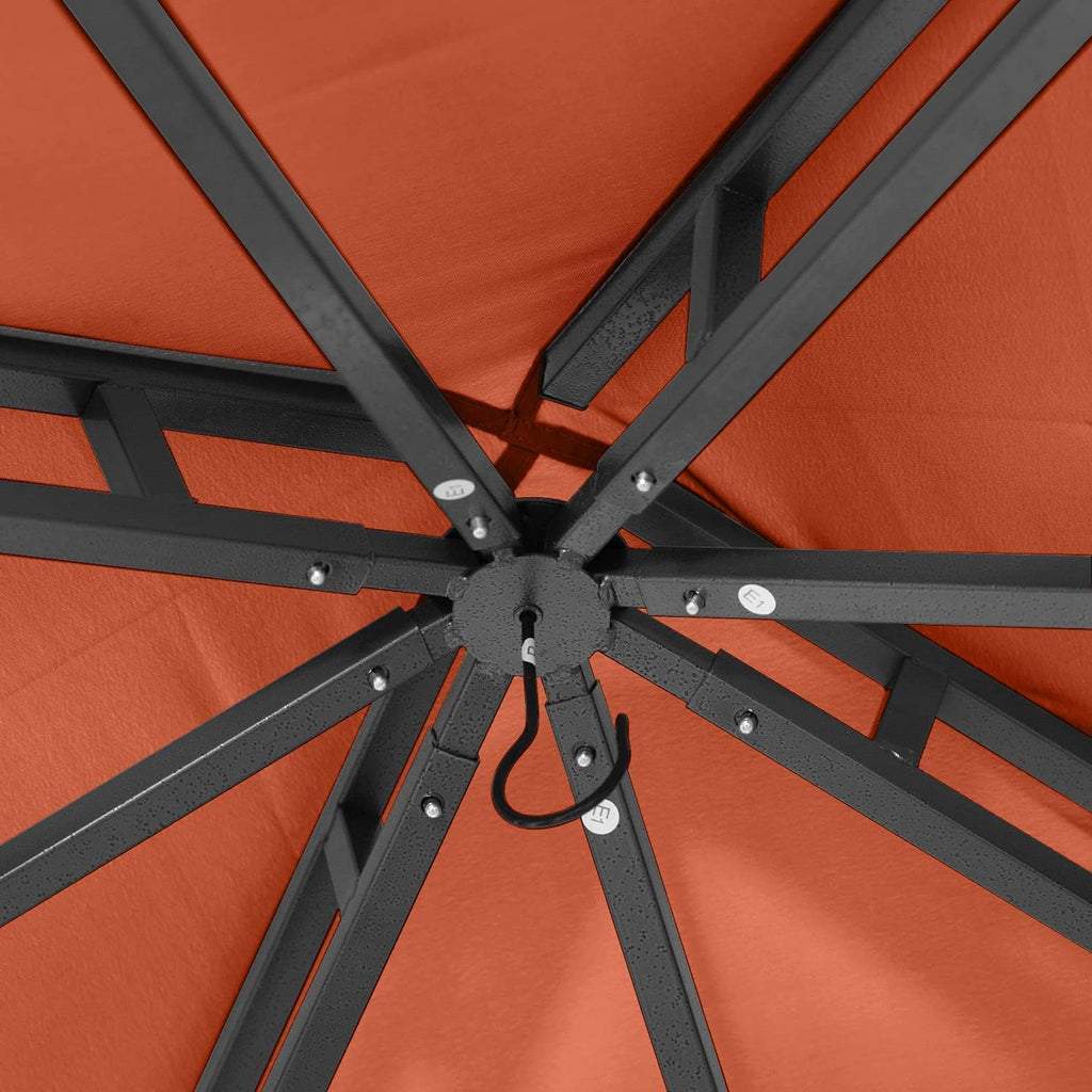 ABCCANOPY Gazebos for Patios 8x8 - Outdoor Steel Frame Gazebo for Lawn Backyard Garden Deck (Rust Red)