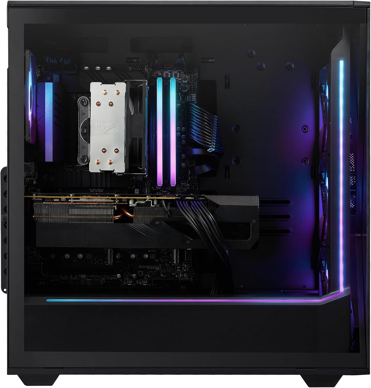 iBUYPOWER Slate Black Gaming PC Desktop Computer AMD Ryzen 7 8700F CPU, AMD Radeon RX 9060XT 8GB GPU, 32GB DDR5 RGB 5200MHz RAM, 2TB NVMe SSD, Windows 11 Home, Gamer Keyboard and Mouse - SBA7R96XT03
