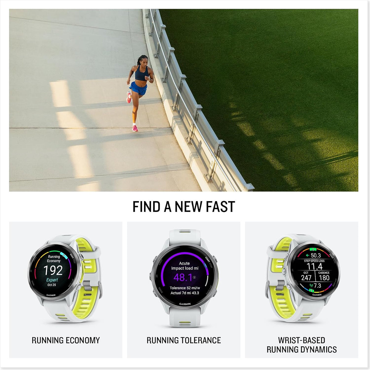 Garmin Forerunner 970 Running Smartwatch, GPS Fitness Smart Watch for Men and Women, Titanium with Whitestone Case and Whitestone/Translucent Amp Yellow Band Bundle with P-Bank + More