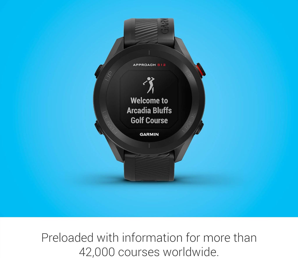 Garmin G010-N2472-00 Approach S12 42k+ Preloaded Courses Golf Watch Black - Certified (Renewed)