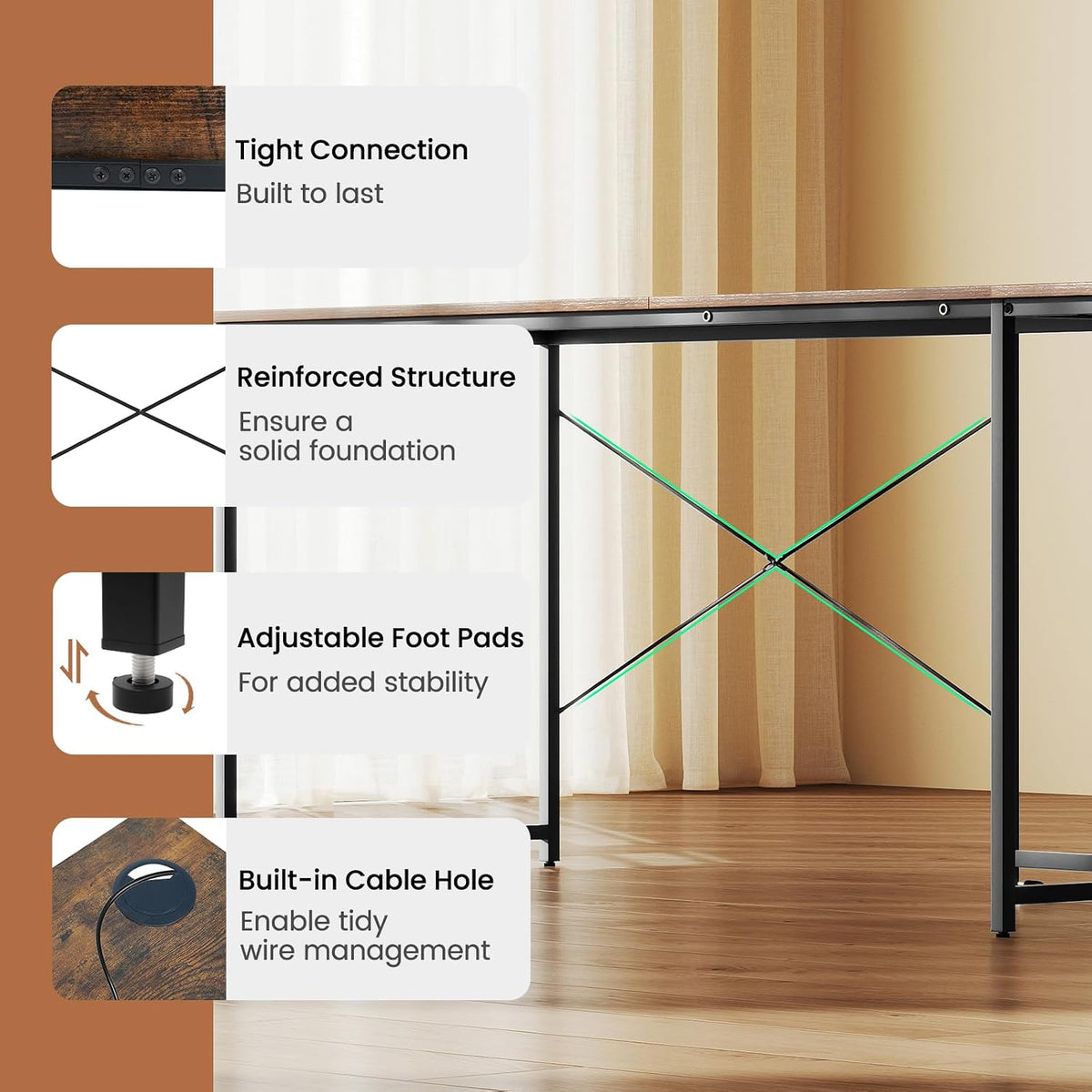 Tangkula L-Shaped Computer Desk with Power Outlets, 95' Long 2-Person Desk with Monitor Shelf, Modern Corner Desk Gaming Table with USB Ports for Home Office