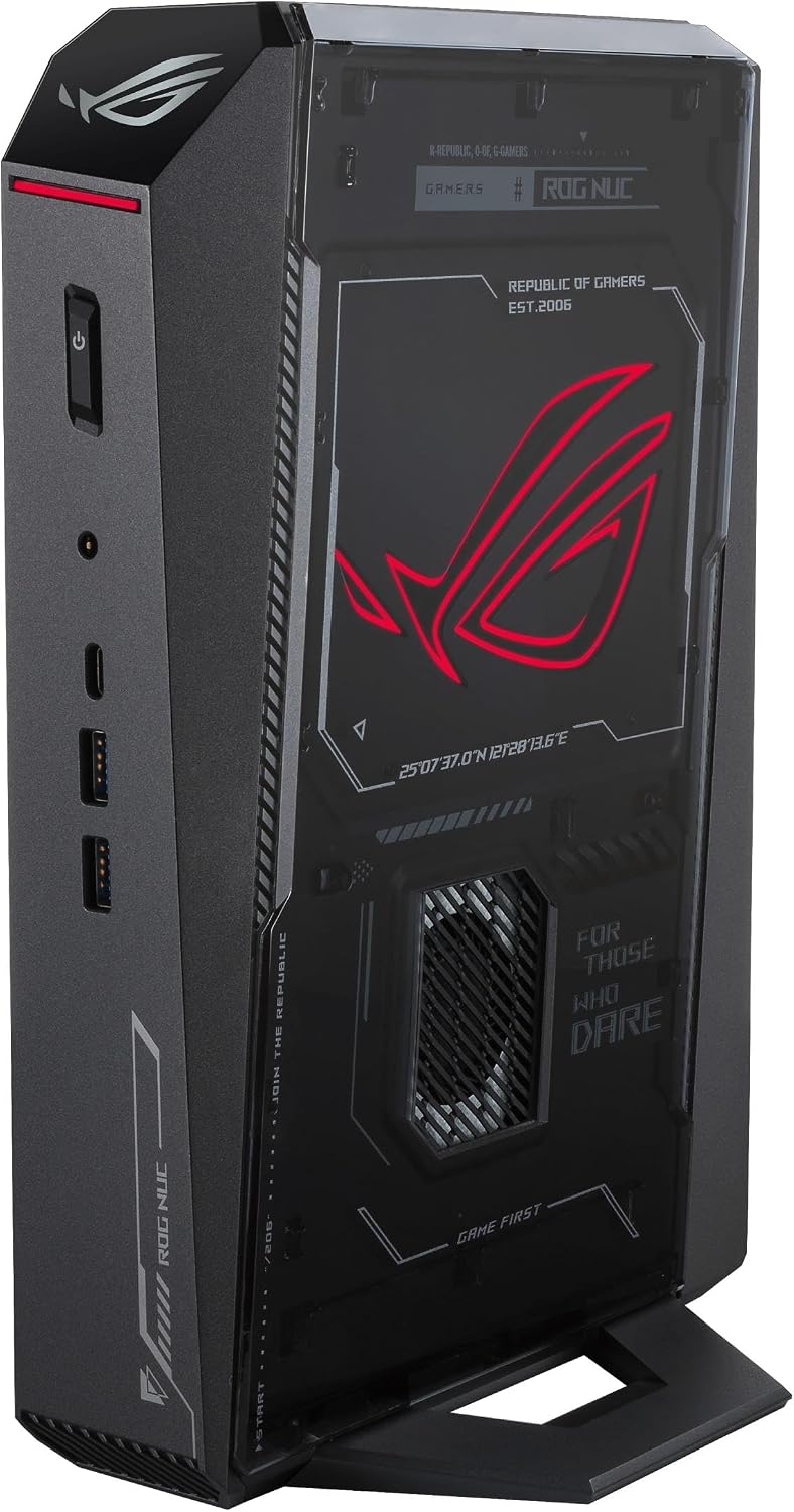 ROG NUC (2025) Gaming Mini PC with Intel® Core™ Ultra 9 (Series 2) ARL-HX CPU, NVIDIA® GeForce RTX™ 5070 Ti MobileGPU, 16GB DDR5 RAM, 1TB NVMe SSD, Thunderbolt 4 Triple-Fan Cooling and ARGB Lighting