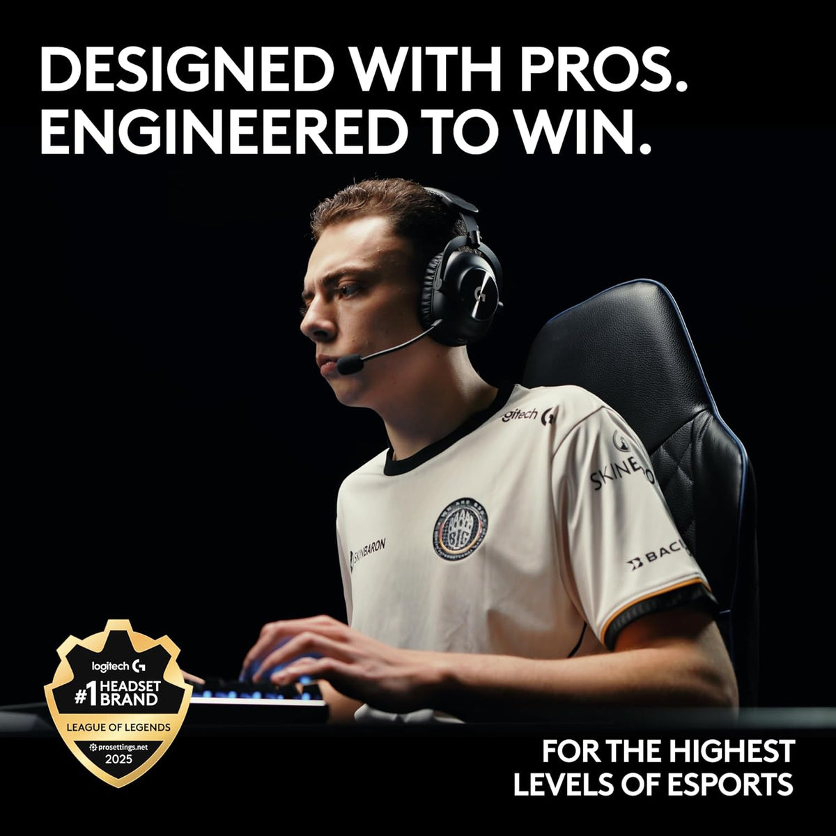Logitech G PRO X 2 Lightspeed Wireless Gaming Headset, Detachable Boom Mic, 50mm Graphene Drivers, DTS:X Headphone 2.0—7.1 Surround, Bluetooth/USB/3.5mm Aux, for PC, PS5, PS4, Nintendo Switch - Black