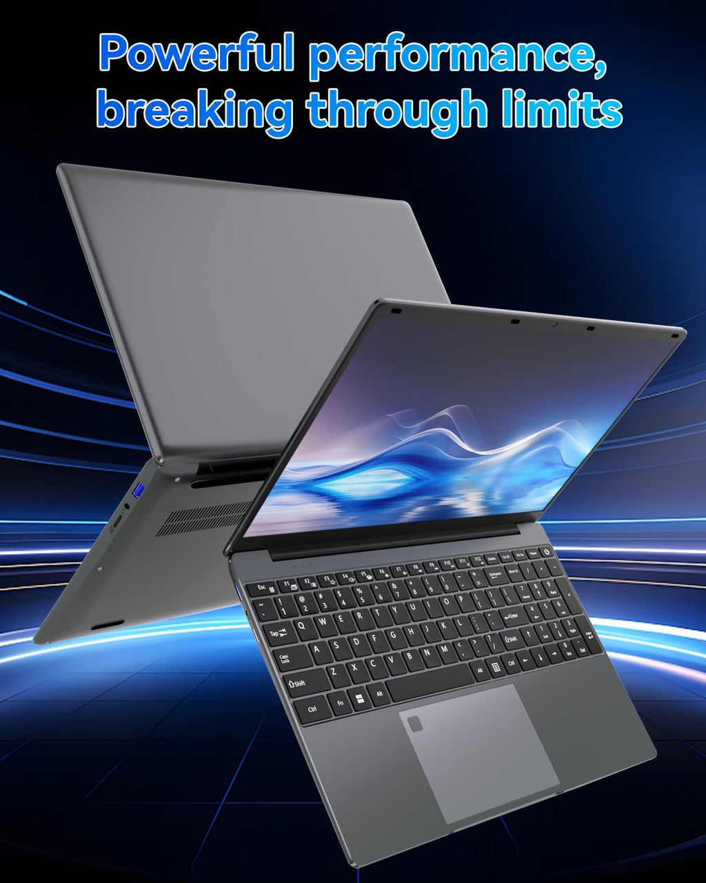 15.6 inch Laptop,16GB RAM LPDDR4 512GB SDD Portable Laptop Computer Cerelon N5095 Processor FHD 1920 * 1080 Laptop PC with Touch ID, WiFi5, BT4.2, USB 3.0