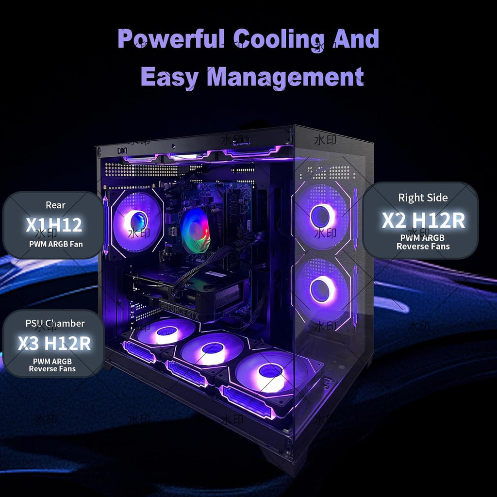 Gaming PC Desktop Computer – Ryzen 7 5800X up to 4.7GHz, GeForce RTX 4060 8GB GDDR6, 16GB DDR4 RAM, 1TB NVMe SSD, WiFi 6 & BT 5.4, 9× ARGB Fans, 650W PSU, Windows 11 Pro