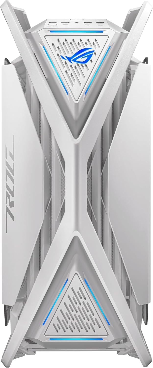 ASUS ROG Hyperion GR701 White EATX Full-Tower Gaming Case, High Airflow Design, Tool-Free Side Panels, Pre-Installed 4x140mm Fans, Supports 420mm Radiators, Built-in GPU Holder, Front USB-C
